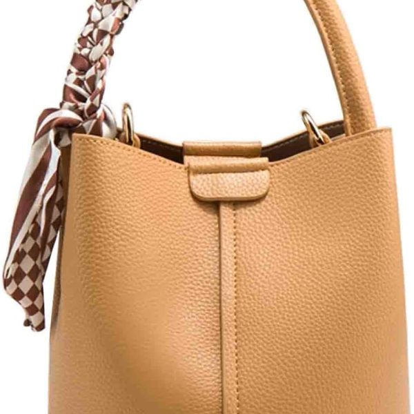 Mini PU Leather Bucket Bag for Women Y2K Style Minimalist Shoulder and Crossbody Purse