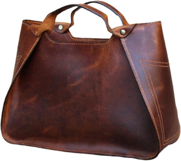 Full Grain Leather Women’s Shoulder Tote Handbag