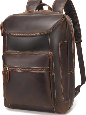 Genuine Leather Men’s Casual Travel Shoulder Backpack