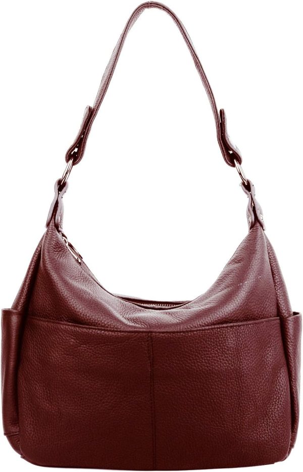 Women's Genuine Leather Shoulder/Handbag (Double-Zipper Pockets)