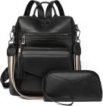 PU Leather Diaper Backpack with Changing Pad and Stroller Straps