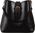 Bucket Vegan Leather Bag For Women Retro Faux Casual Classic Vintage Simple Shoulder Handbag