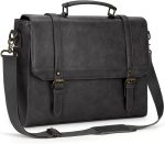 Leather Laptop Briefcase Crossbody Business Shoulder Bag