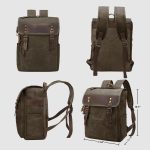 Casual PU Leather Laptop Backpack for Daily Commuting
