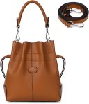 Bucket Bag for Women Trendy Crossbody Shoulder and Handbags Leather Tote Bag Drawstring Bucket Bag