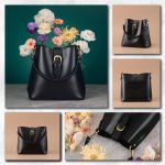 Bucket Vegan Leather Bag For Women Retro Faux Casual Classic Vintage Simple Shoulder Handbag