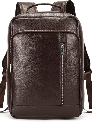 Lightweight Unisex PU Leather Commuter Backpack