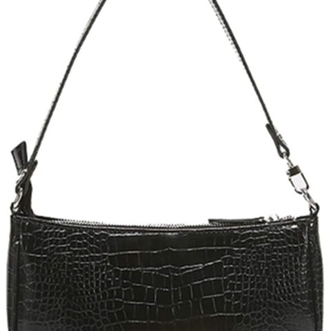 Retro Style Shoulder Tote Bag for Women with Zipper Closure and Clutch Design