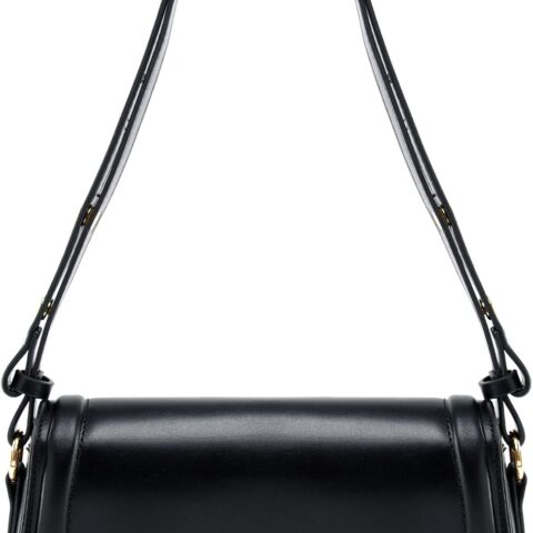 Small Leather Shoulder Purse for Women with Zipper Crossbody Strap
