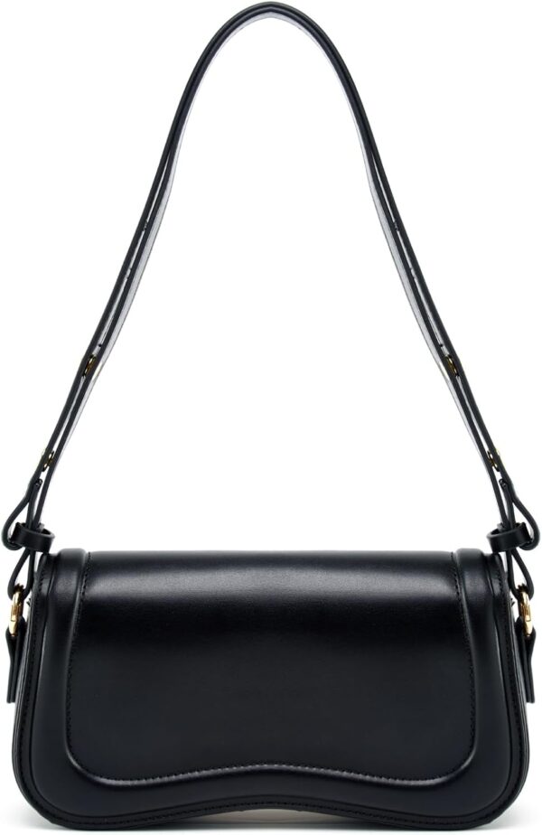 Small Leather Shoulder Purse for Women with Zipper Crossbody Strap