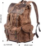 Waterproof Waxed Canvas Hiking Travel Backpack for 15 Inch Laptop