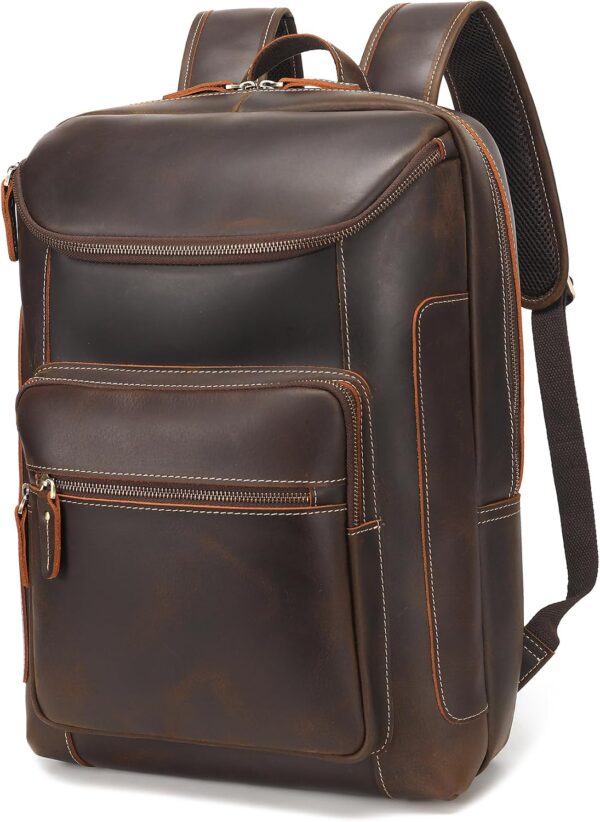 Genuine Leather Men’s Casual Travel Shoulder Backpack