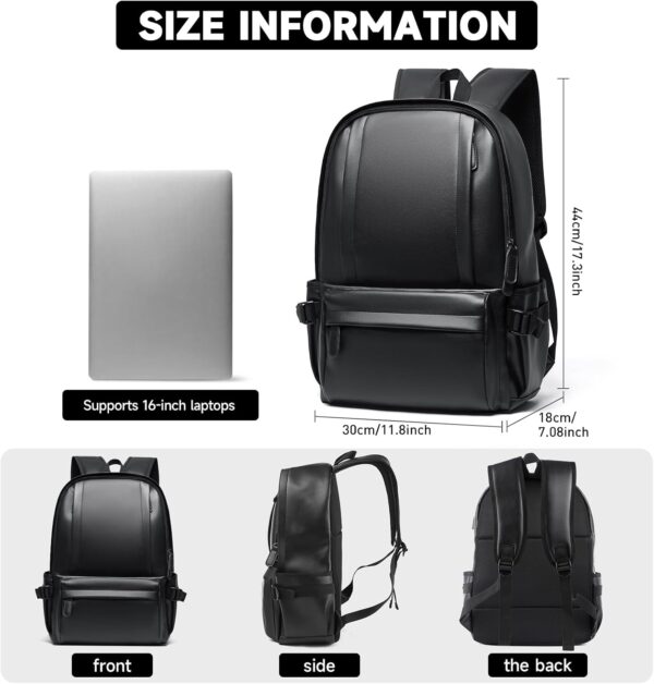 Women’s PU Leather Laptop Backpack Purse for Work and Travel