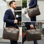 16 Inch Leather Laptop Messenger Satchel Briefcase Bag
