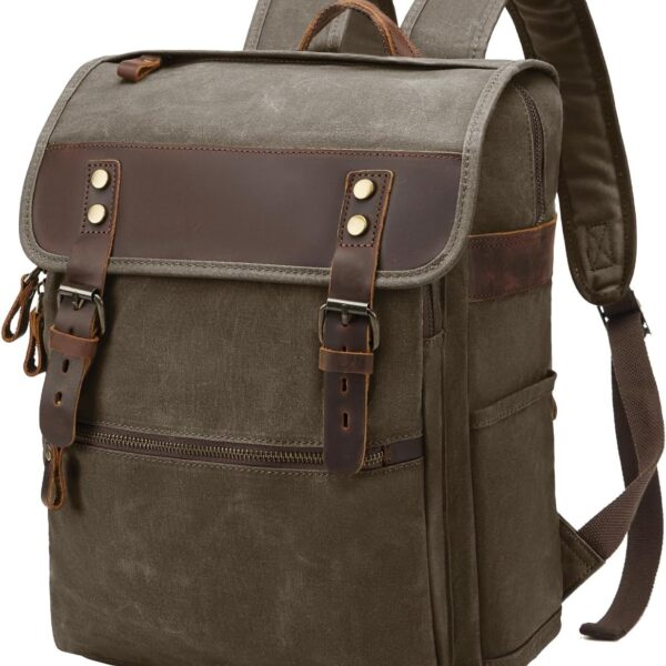 Casual PU Leather Laptop Backpack for Daily Commuting