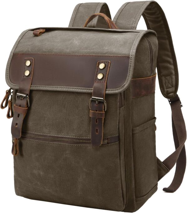 Casual PU Leather Laptop Backpack for Daily Commuting
