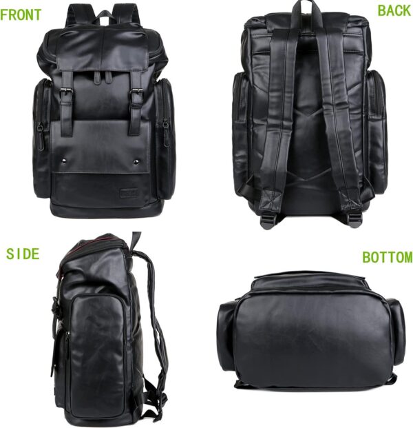 Water-Repellent PU Leather Business Laptop Backpack