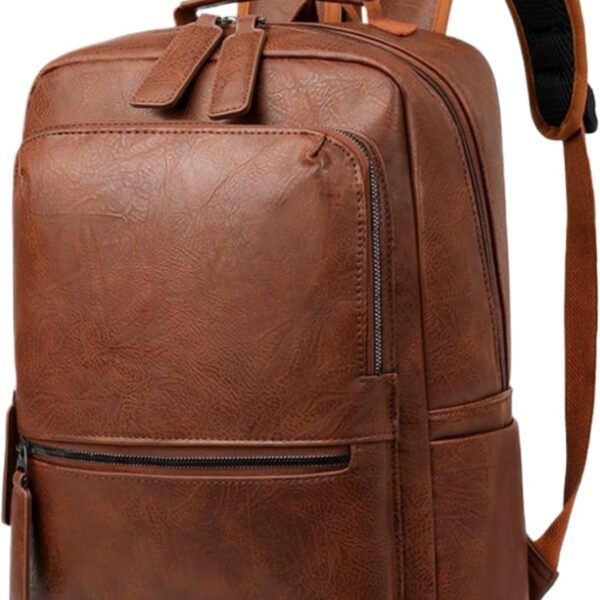 Women’s PU Leather Laptop Backpack with Laptop Compartment