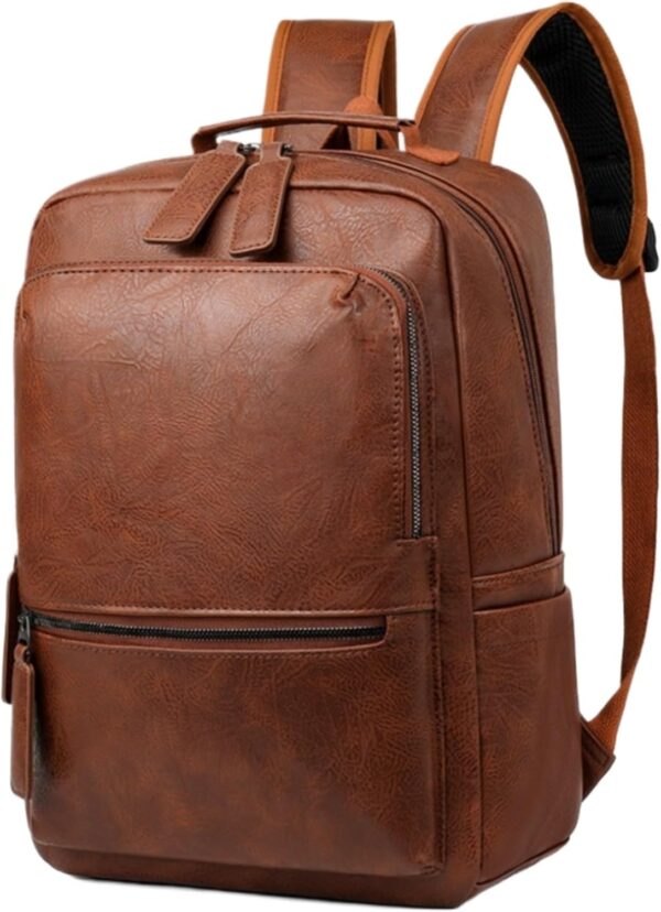 Women’s PU Leather Laptop Backpack with Laptop Compartment