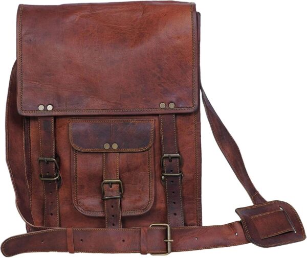 Leather Tablet Crossbody Messenger Satchel Bag 11 Inch