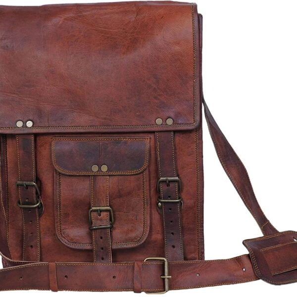 Leather Tablet Crossbody Messenger Satchel Bag 11 Inch