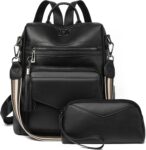 PU Leather Diaper Backpack with Changing Pad and Stroller Straps