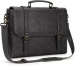 Leather Laptop Briefcase Crossbody Business Shoulder Bag