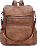 PU Leather Laptop Travel Backpack for Hiking and Day Trips