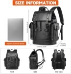 Waterproof PU Leather Laptop Backpack for Work and College
