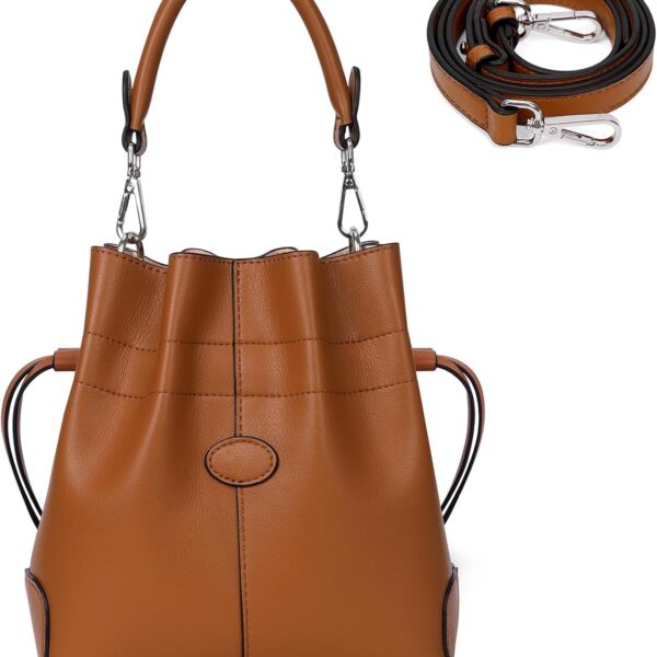 Bucket Bag for Women Trendy Crossbody Shoulder  and Handbags Leather Tote Bag   Drawstring Bucket Bag