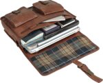 Leather Laptop Messenger Satchel Bag for Business and Travel