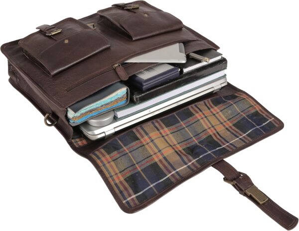 Leather Office Messenger Briefcase for Men and Women