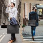 Leather Laptop Briefcase Crossbody Business Shoulder Bag