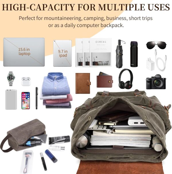 PU Leather Carry-On Travel Laptop Backpack for Men