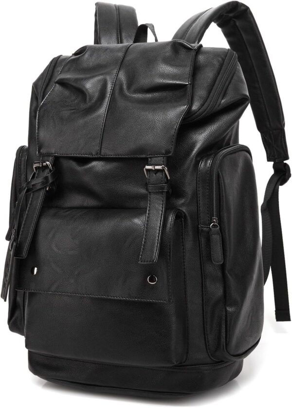 Water-Repellent PU Leather Business Laptop Backpack