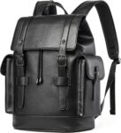 Waterproof PU Leather Laptop Backpack for Work and College