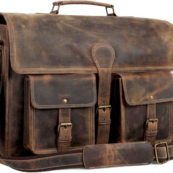 Large Leather Laptop Briefcase Messenger Satchel Bag