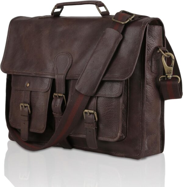 Leather Office Messenger Briefcase for Men and Women